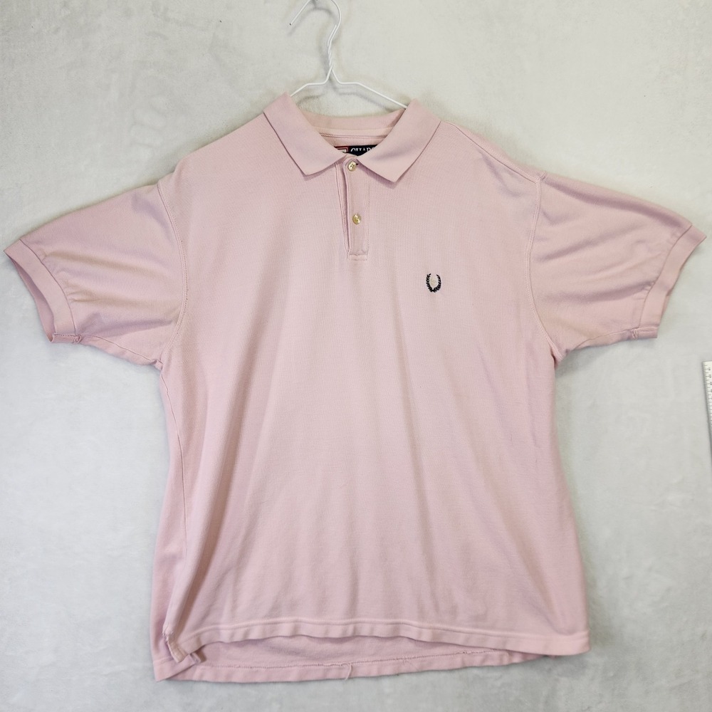 Chaps Ralph Lauren Mens Pink‎ Pique Cotton Short Sleeve Polo Shirt Large